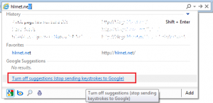 ie9sendingkeystrokestogoogle