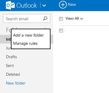 outlook.com mail rules